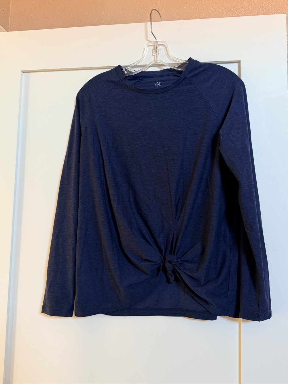Long-Sleeve Navy Knot Front Tee